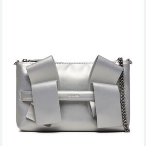 PINKO Aika Bow Flat Leather Crossbody Bag NWT